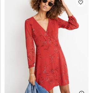 Madewell Hazelwood Red Floral Front Wrap Dress